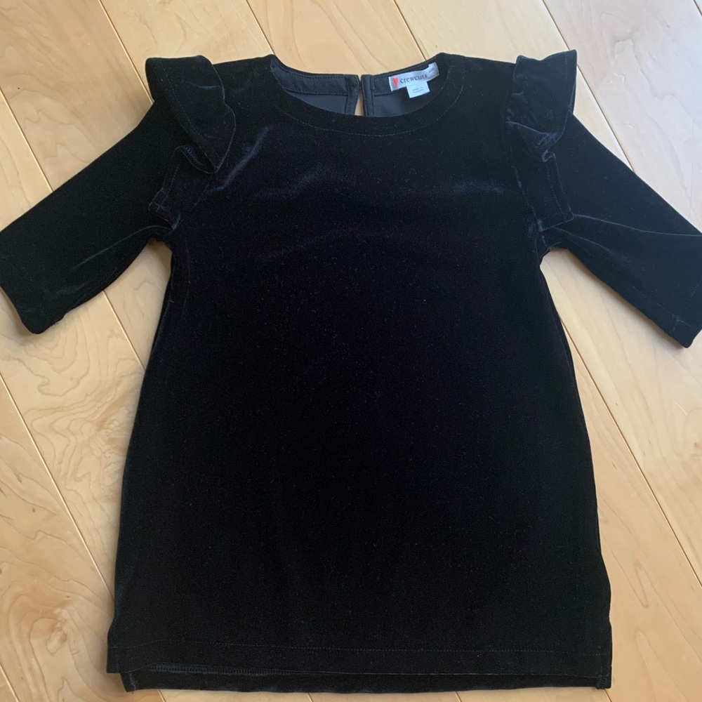 Crewcuts Ruffle Trim Velvet Dress 🖤